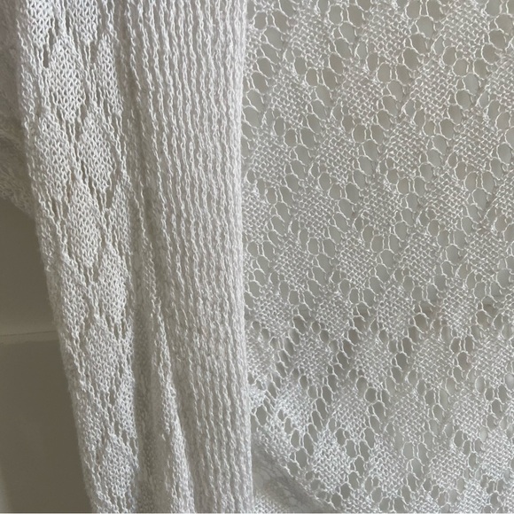 90s Y2K Le Chateau White Open Knit Cardigan - Picture 8 of 9